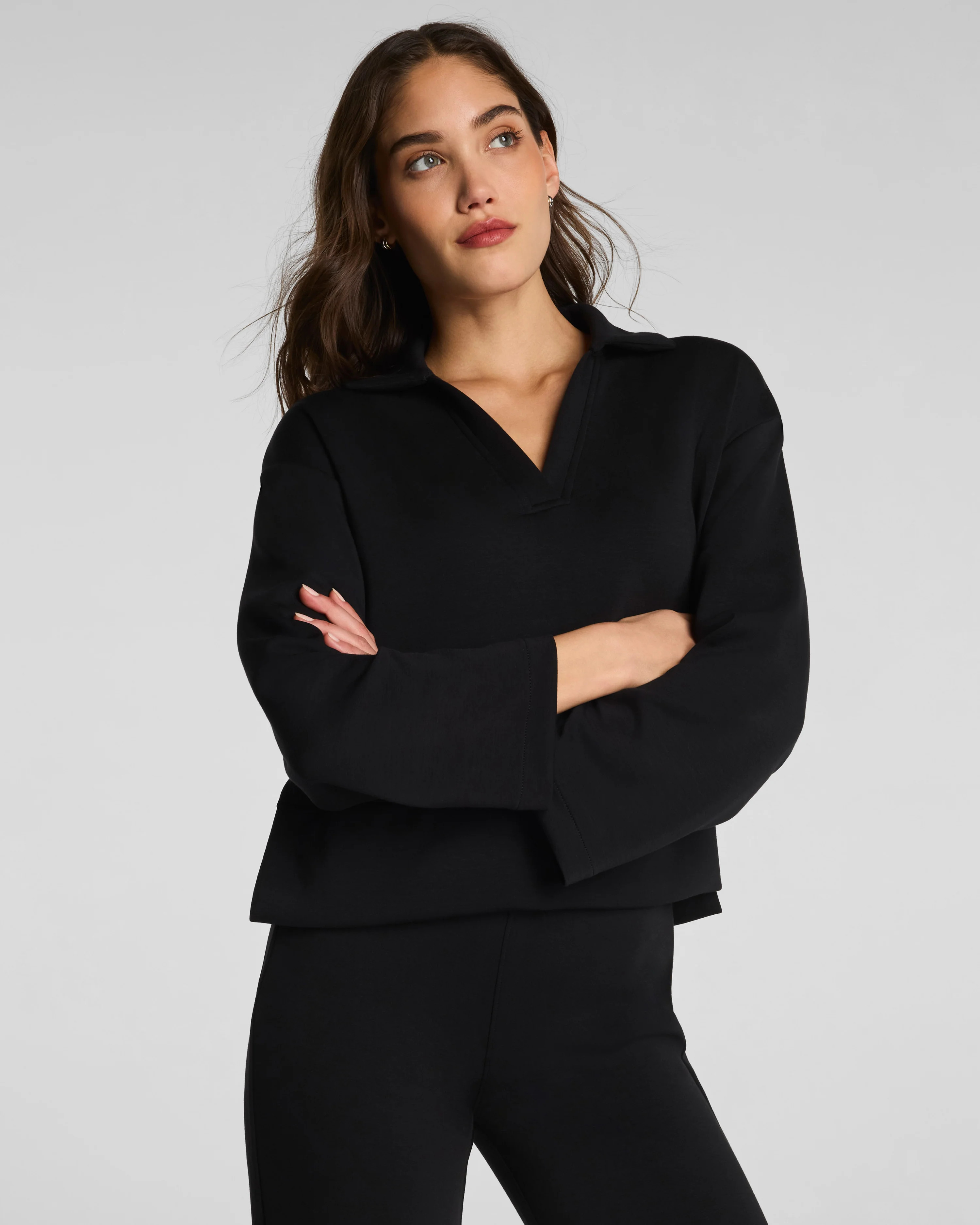 SPANX AirEssentials®Long Sleeve Polo Top | Spanx