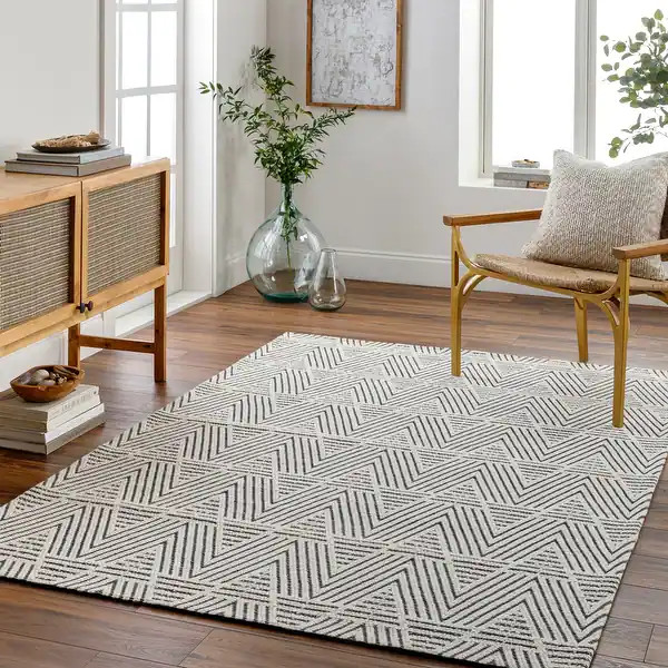 Livabliss Risal Handmade Modern Graphic Wool Blend Area Rug | Bed Bath & Beyond