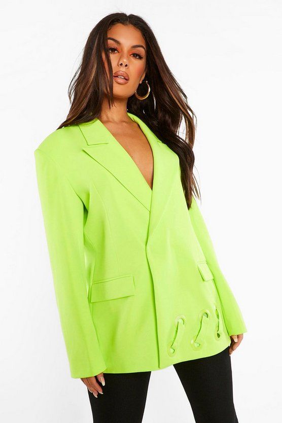 Oversized Eyelet Detail Blazer | Boohoo.com (US & CA)