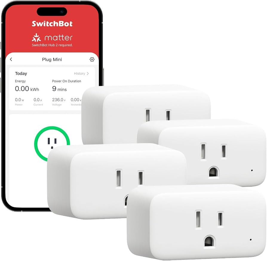 SwitchBot Smart Plug Mini 15A, Energy Monitor, Smart Home WiFi(2.4GHz) & Bluetooth Outlet Compati... | Amazon (US)