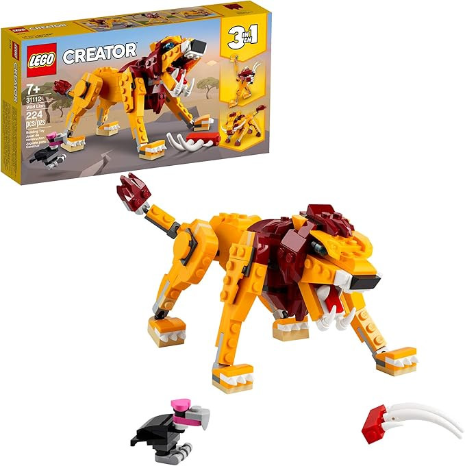 LEGO Creator 3in1 Wild Lion 31112 3in1 Toy Building Kit Featuring Animal Toys for Kids, New 2021 ... | Amazon (US)
