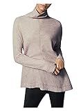 b new york Women's Recycled Long Sleeve Asymmetrical Turtleneck Top, Quail Heather, M | Amazon (US)