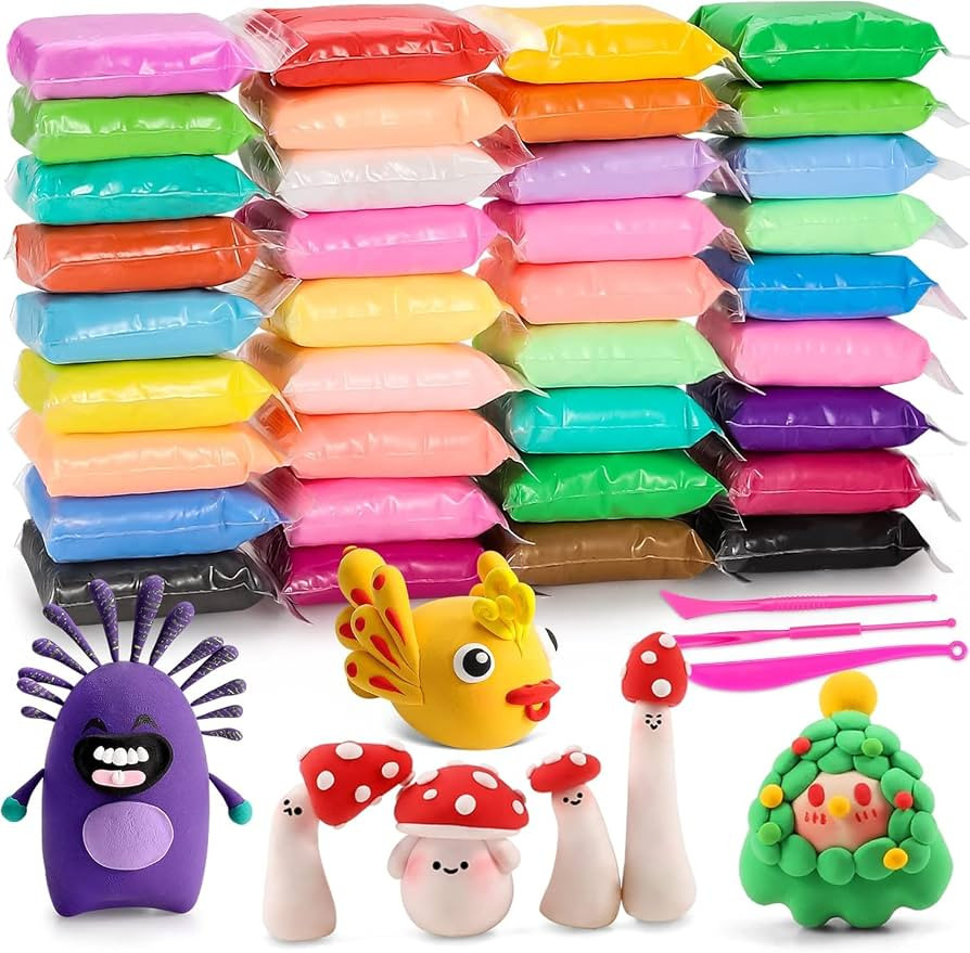 EDIFON Air Dry Clay, 36 Colors Foam Magic Modeling Clay for Kids DIY Crafts | Amazon (US)