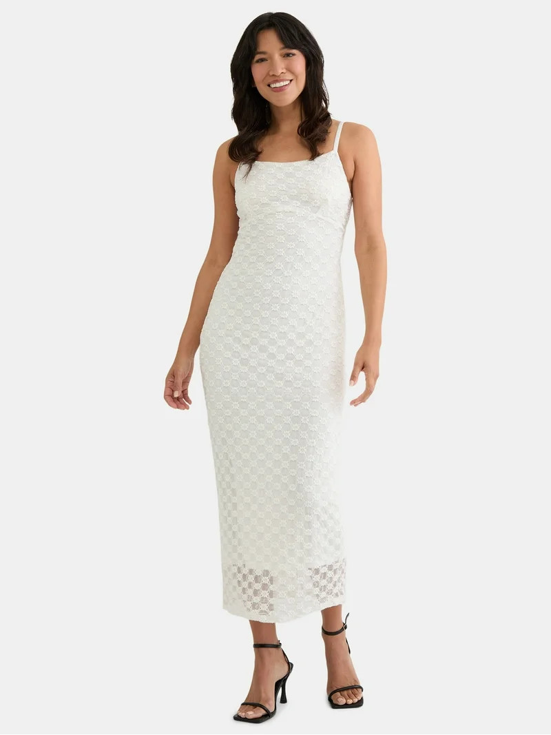 Madden NYC Women's Textured Lace Midi Dress, Sizes XXS-XXL | Walmart (US)