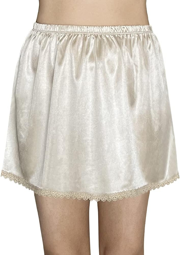 Women's Half Slips for Under Dresses Anti-static Elastic Waist Lace Plus Size Long Underskirt | Amazon (US)