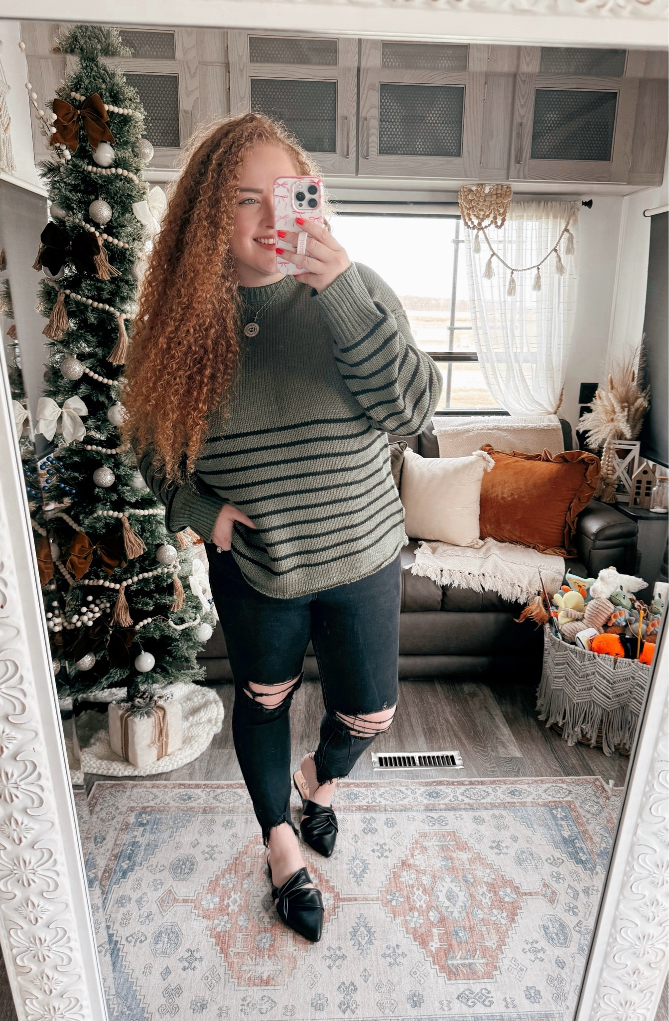 This sweater is a great piece for the holidays 🎄amazon sweater | green sweater | amazon green sweater  | holiday sweater | jeans | skinny jeans | curvy jeans | mules | amazon mules | amazon fashion | amazon finds | amazon look | amazon outfit | winter outfit | winter look | winter fashion | winter finds | winter outfit inspo | holiday fashion inspo | holiday outfit 

#LTKHoliday #LTKStyleTip #LTKMidsize