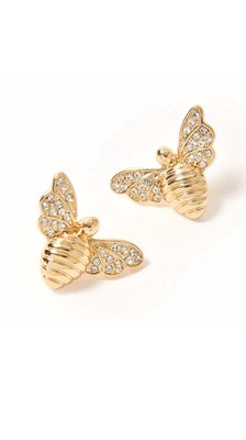 Lilly Pulitzer Bee BEEUTIFUL CRYSTAL PAVE Earrings Gold Tone Stud 7/8” L New 🐝 | eBay US