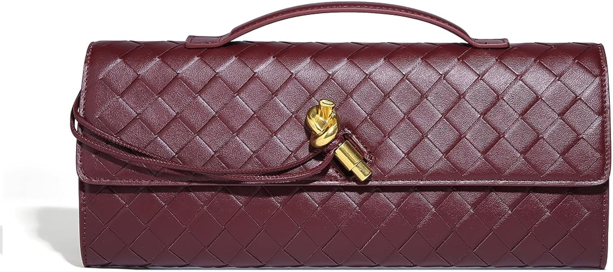 Trendy Woven Evening Clutch Purses for Women Evening Bags Handbags PU Leather Purse with Removabl... | Amazon (US)