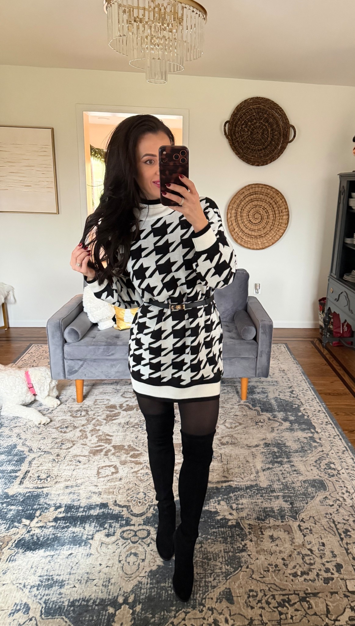 Church fashion. Houndstooth. Winter fashion. Cyber deals. Black Friday. Sweater dress OTK boot  

#LTKHoliday #LTKGiftGuide #LTKCyberWeek
