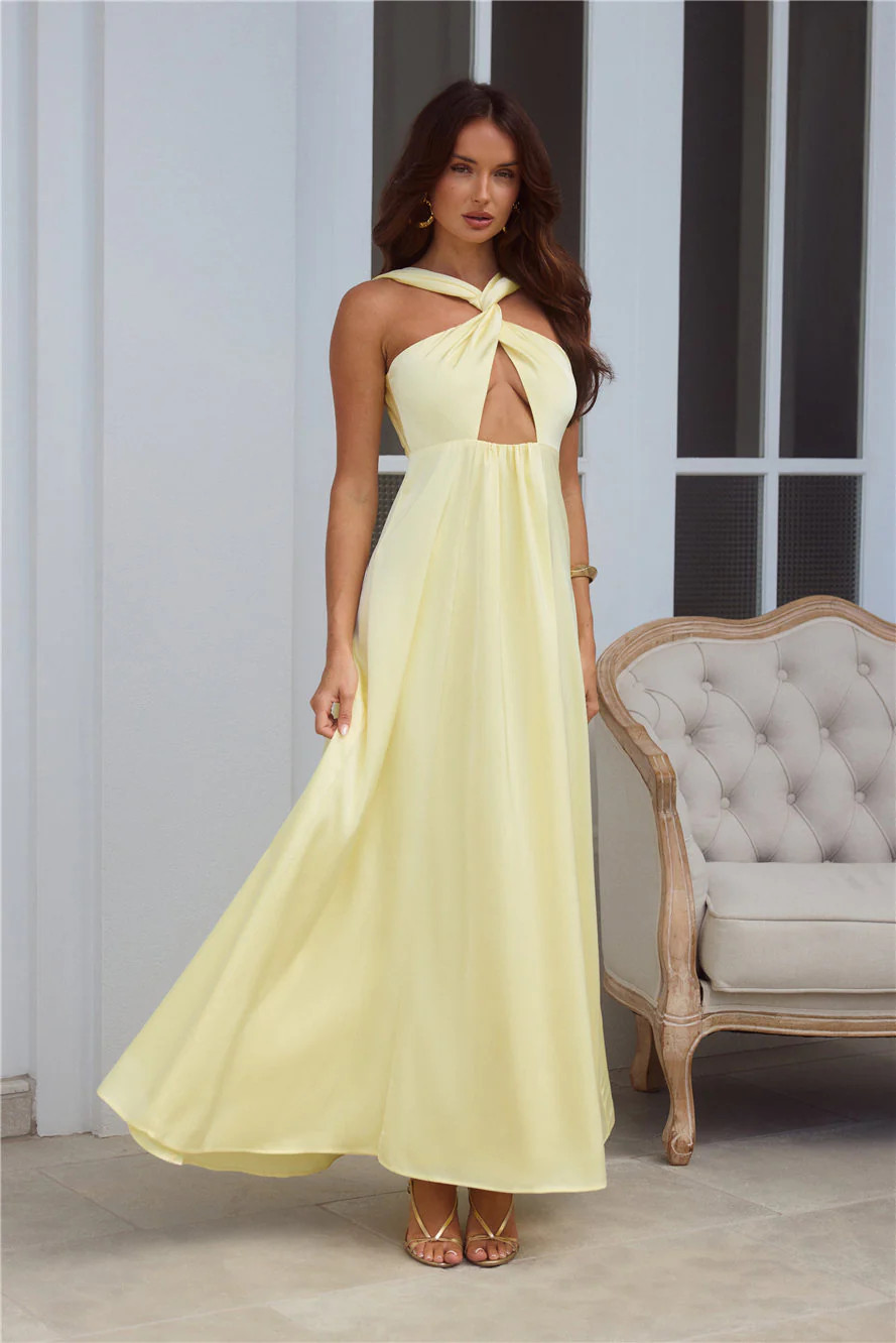 Lavish Lover Midi Dress Yellow | Hello Molly (US)