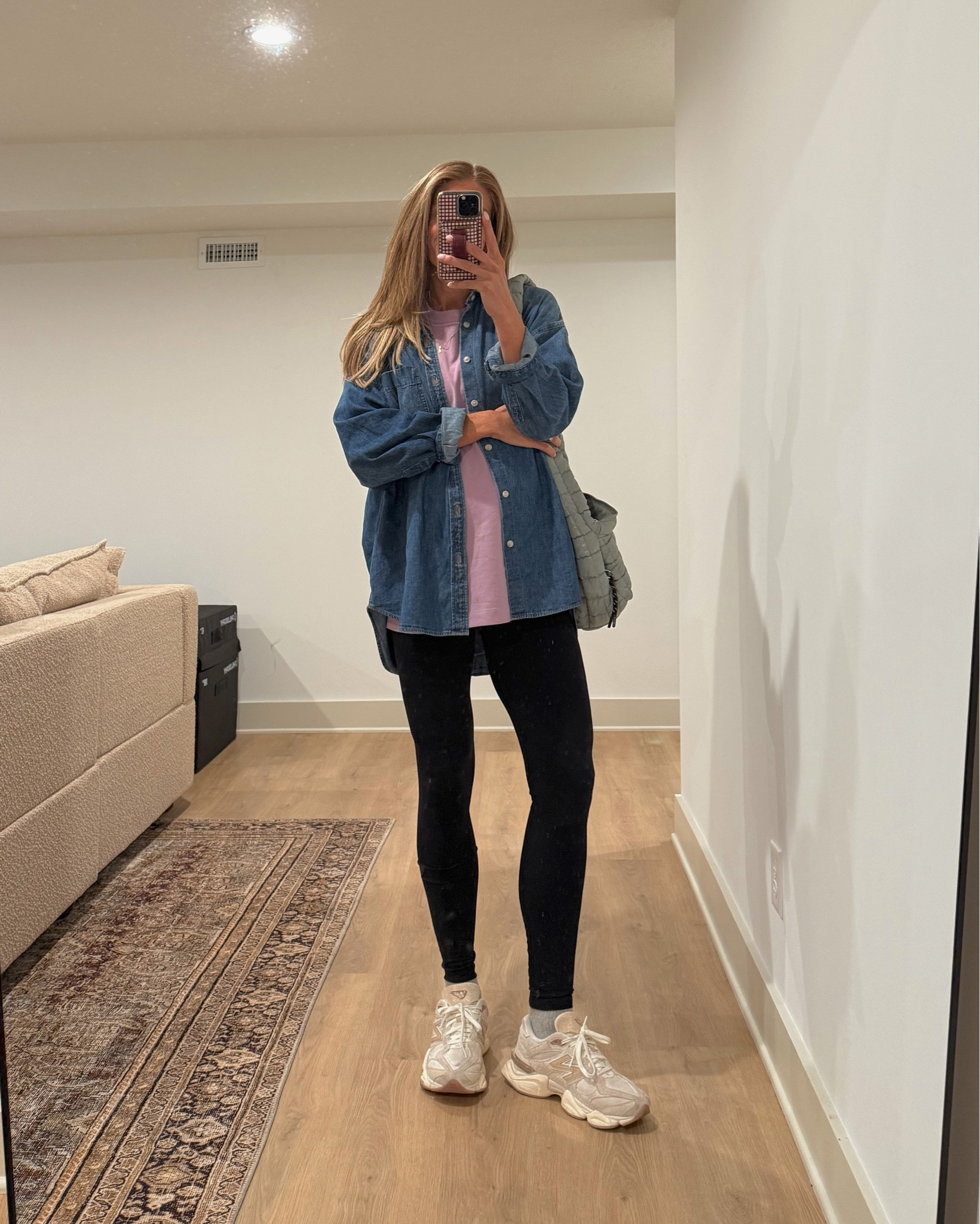 Mom outfit while running errands at 38 weeks pregnant. Wearing 4 of my pregnancy staples! 
Button up. Size medium for height. Runs oversized 
Tee: runs oversized but still get medium tall for bump and for it to cover the booty. I get medium tall when I’m not pregnant either. If you are more of a small tall they dont ever carry that size so I would either get a regular medium or small to make up for the length but it does run oversized 

Small in maternity leggings. Tall sizes 




#LTKdayinmylife #LTKBump #LTKmomlife