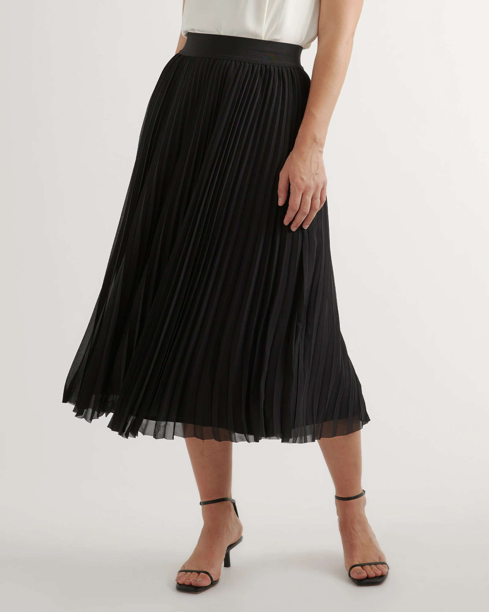 Chiffon Pleated Midi Skirt | Quince