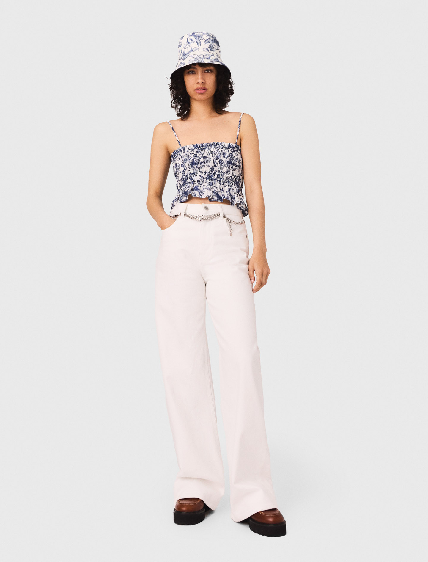 High-waisted wide-leg jeans White for Women | Maje | Maje US