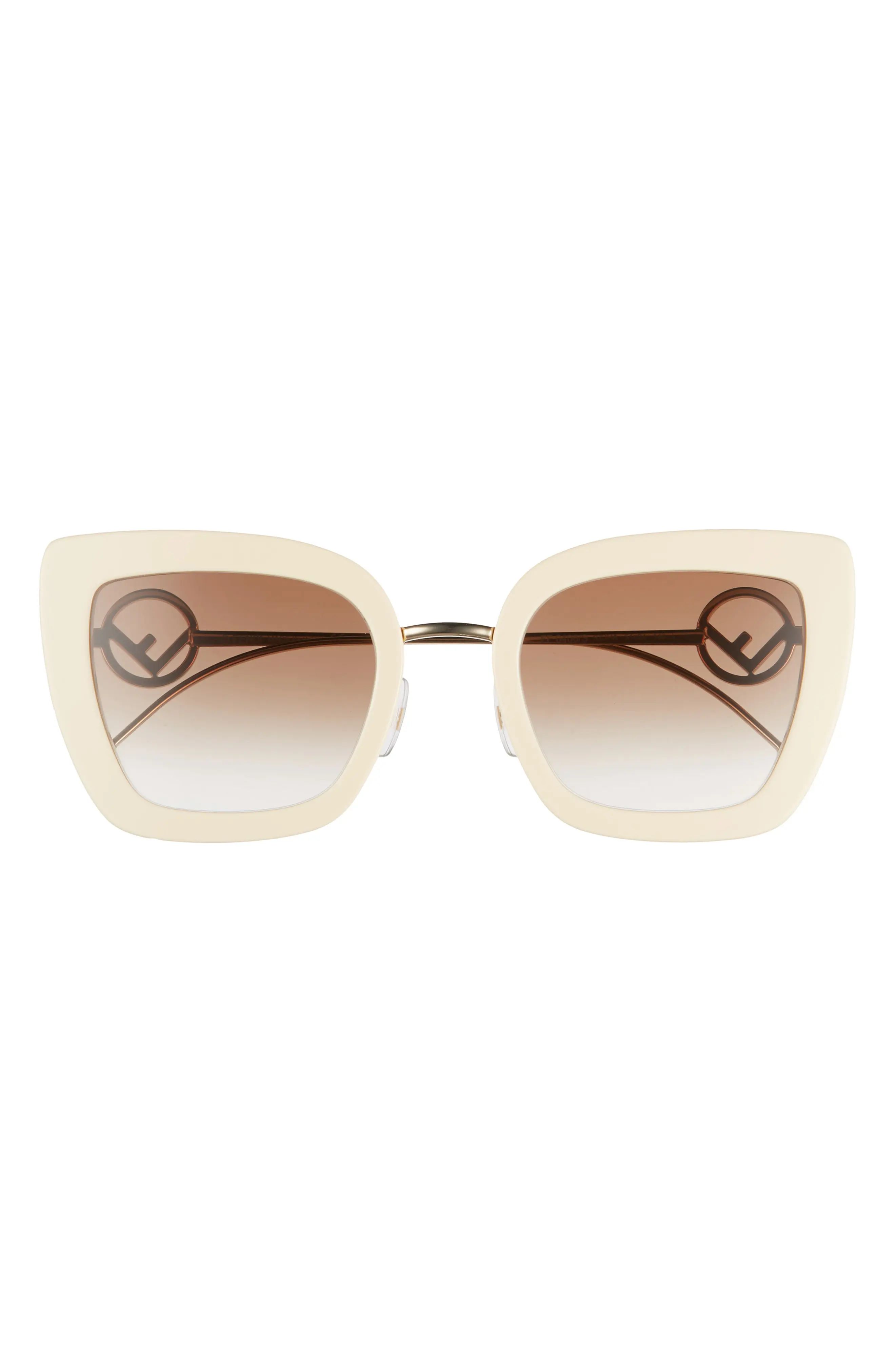 Women's Fendi 51mm Gradient Sunglasses - Ivory/ Brown | Nordstrom