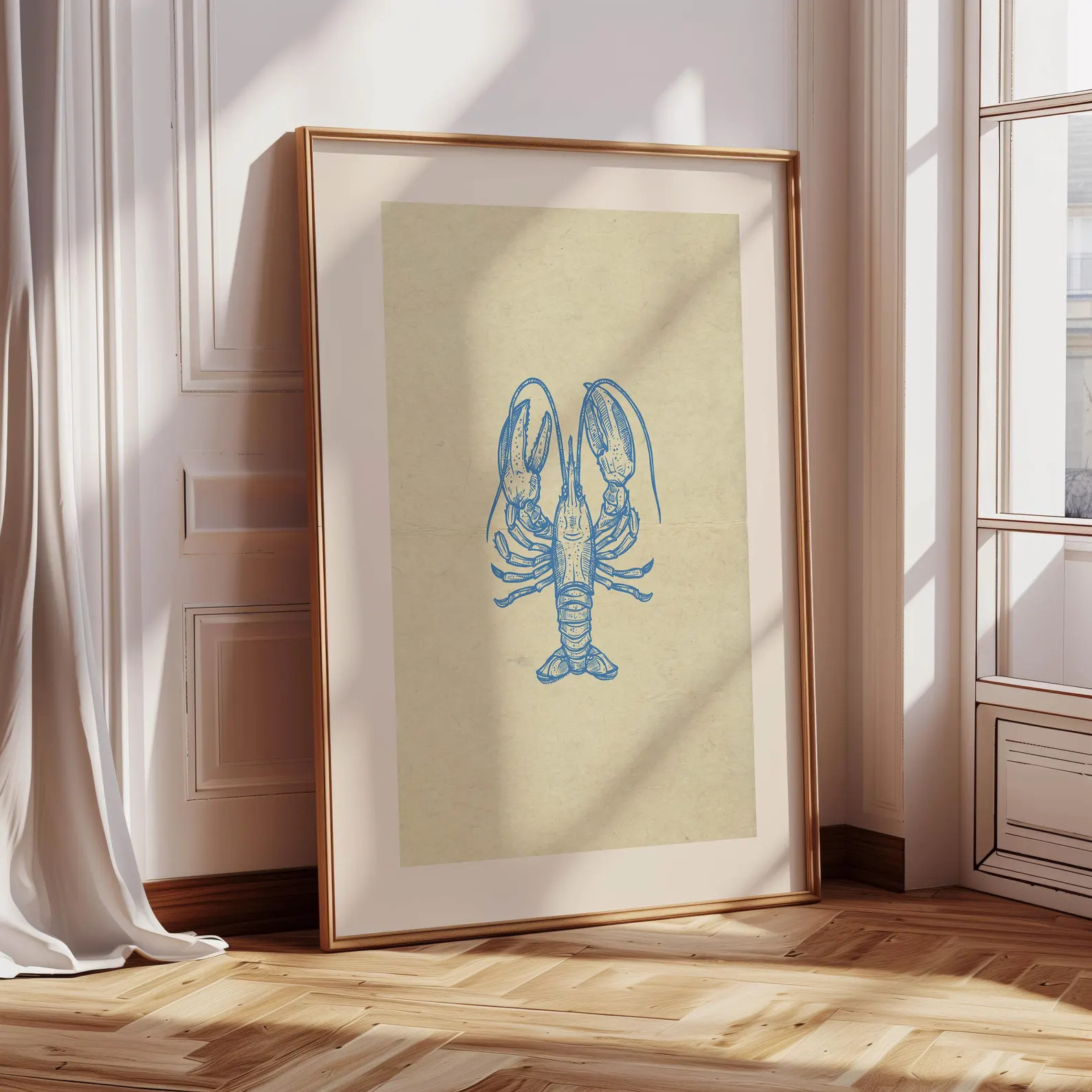 Vintage Coastal Lobster Print, French Country Nautical Home Decor, Lake House Wall Art, Fisherman... | Etsy (US)