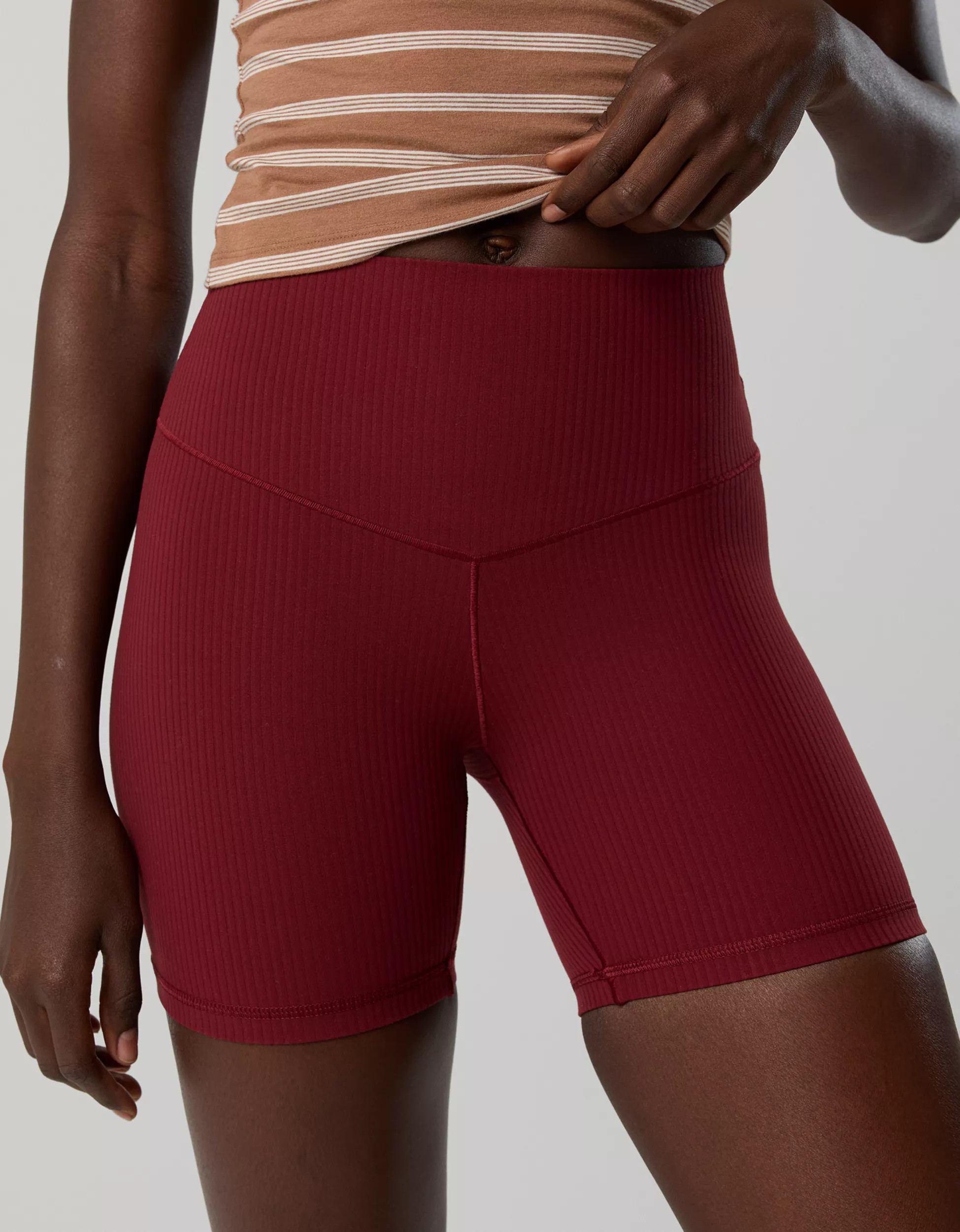 OFFLINE By Aerie Real Me XTRA Ribbed High Waisted 5" Bike Short | Aerie