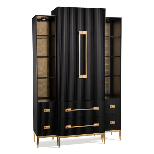 John-Richard Black Satin Cabinet | Gracious Style