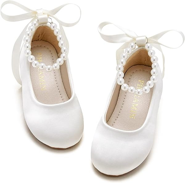 VERSATILE FASHION ITEM - Designed with smooth upper and pearl ankle strap, flower girl shoes go w... | Amazon (US)