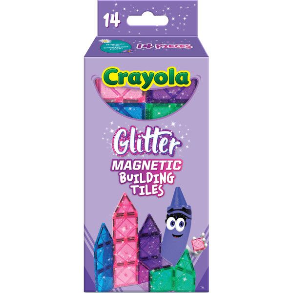 Crayola Glitter Magnetic Tiles 14 Piece Expansion Pack | Maisonette