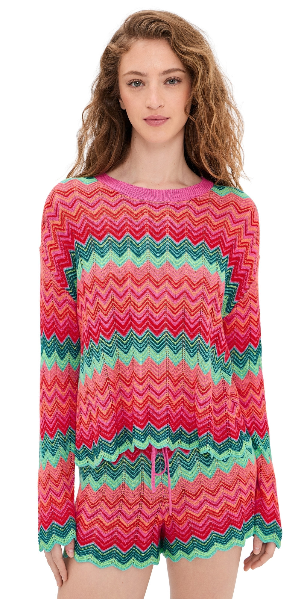 Beach Riot Beach Sweater Strawberry Ice Chevron M | Shopbop