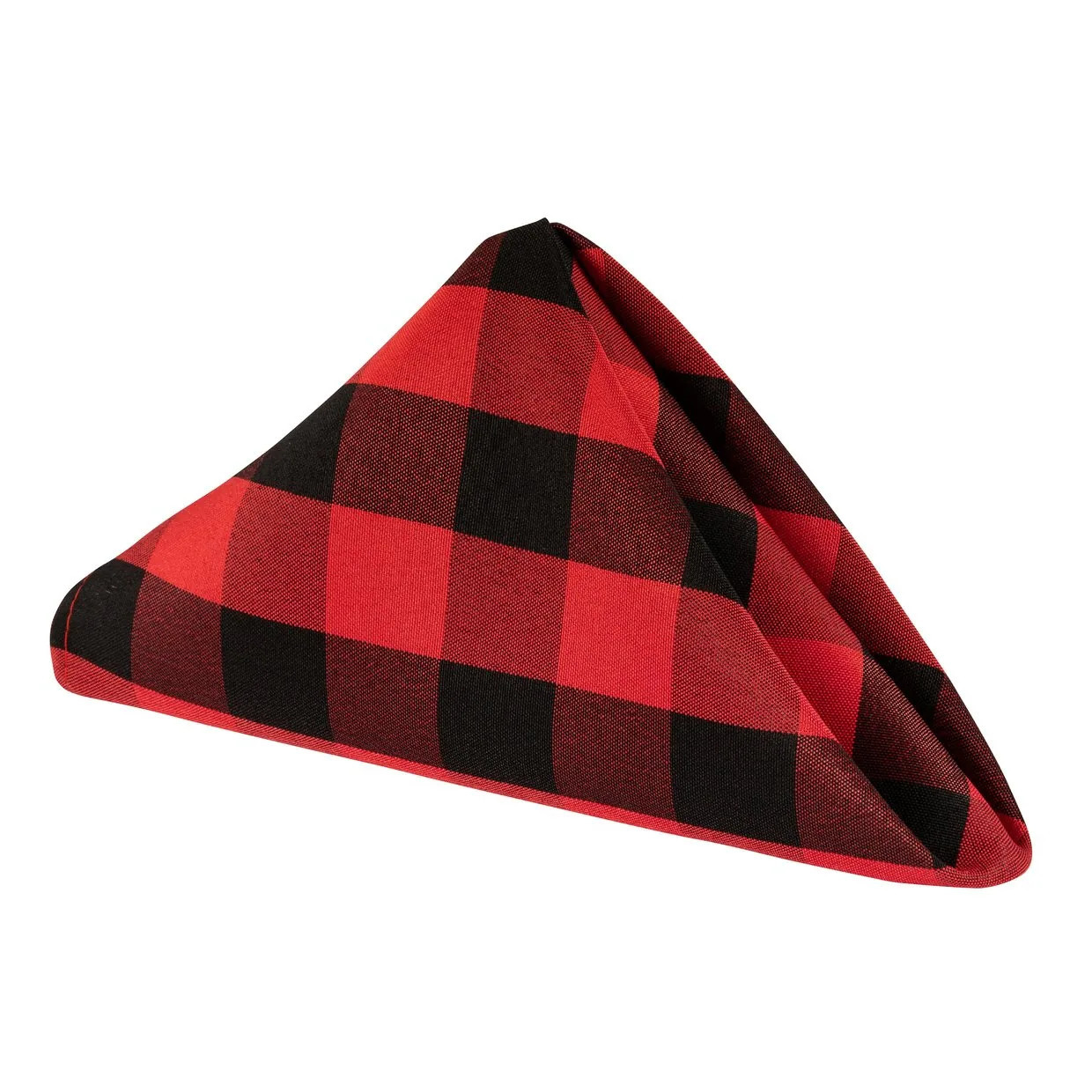 10 Pcs, Buffalo Plaid Checkered Polyester Napkin 20"x20" Black & Red - Buffalo Plaid Checkered Black & Red | Bed Bath & Beyond