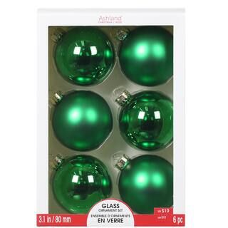 6ct. 3.1" Matte & Shiny Emerald Glass Ball Ornaments by Ashland® | Michaels | Michaels Stores