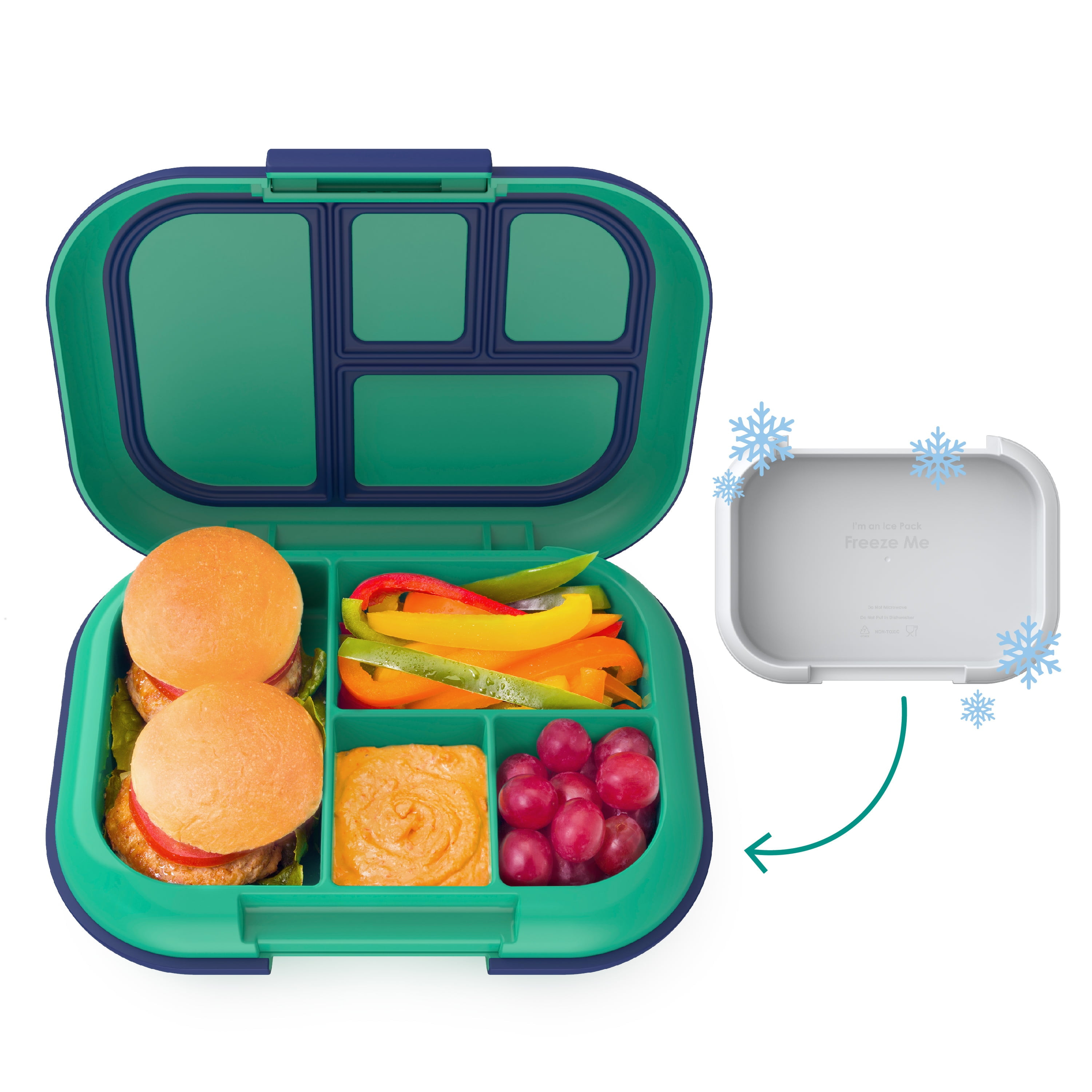 Bentgo Kids Chill Bento-Style Lunch Box - Removable Ice Pack - Green | Walmart (US)