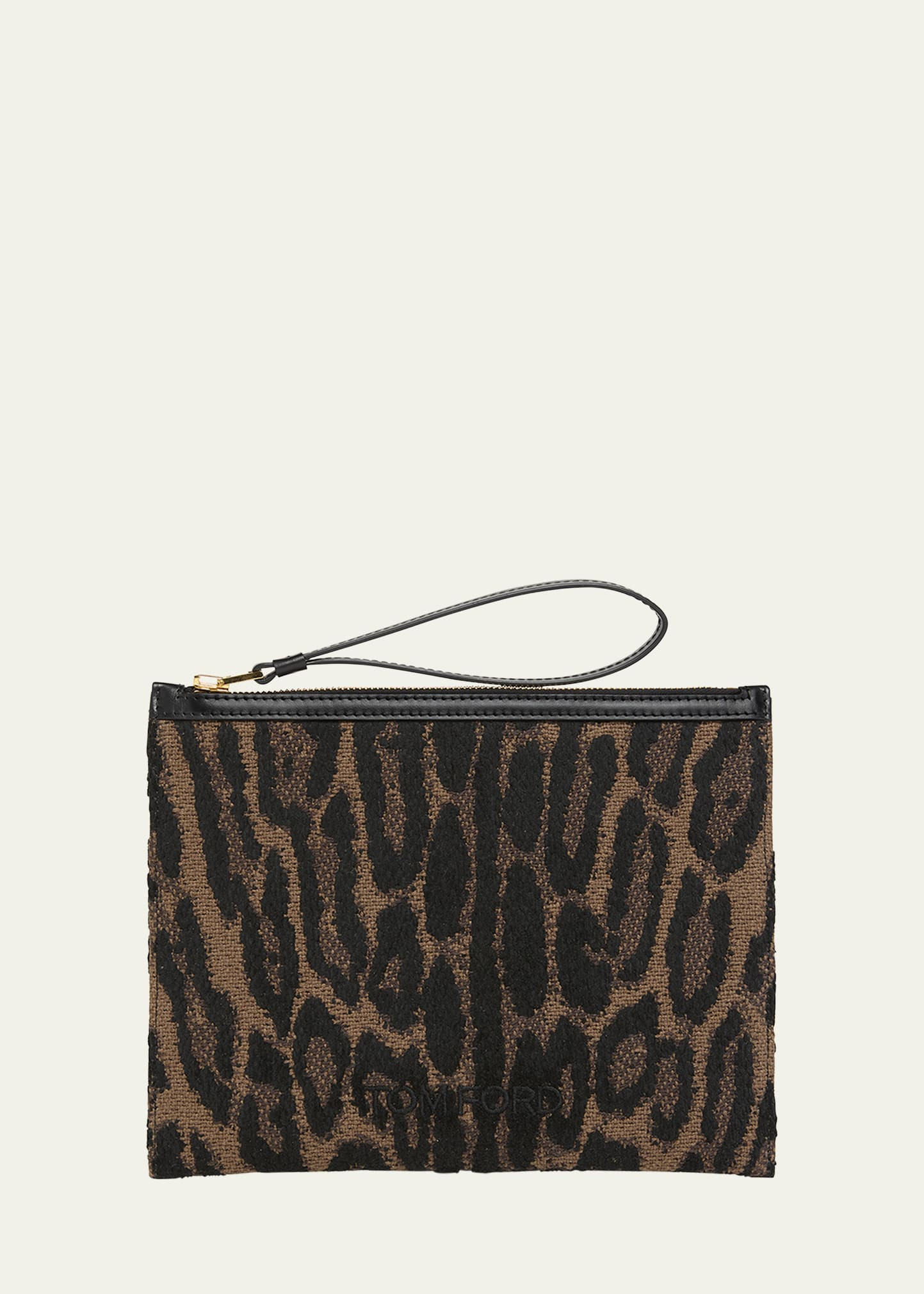 TOM FORD Wristlet Pouch Bag in Jacquard and Calf Leather | Bergdorf Goodman