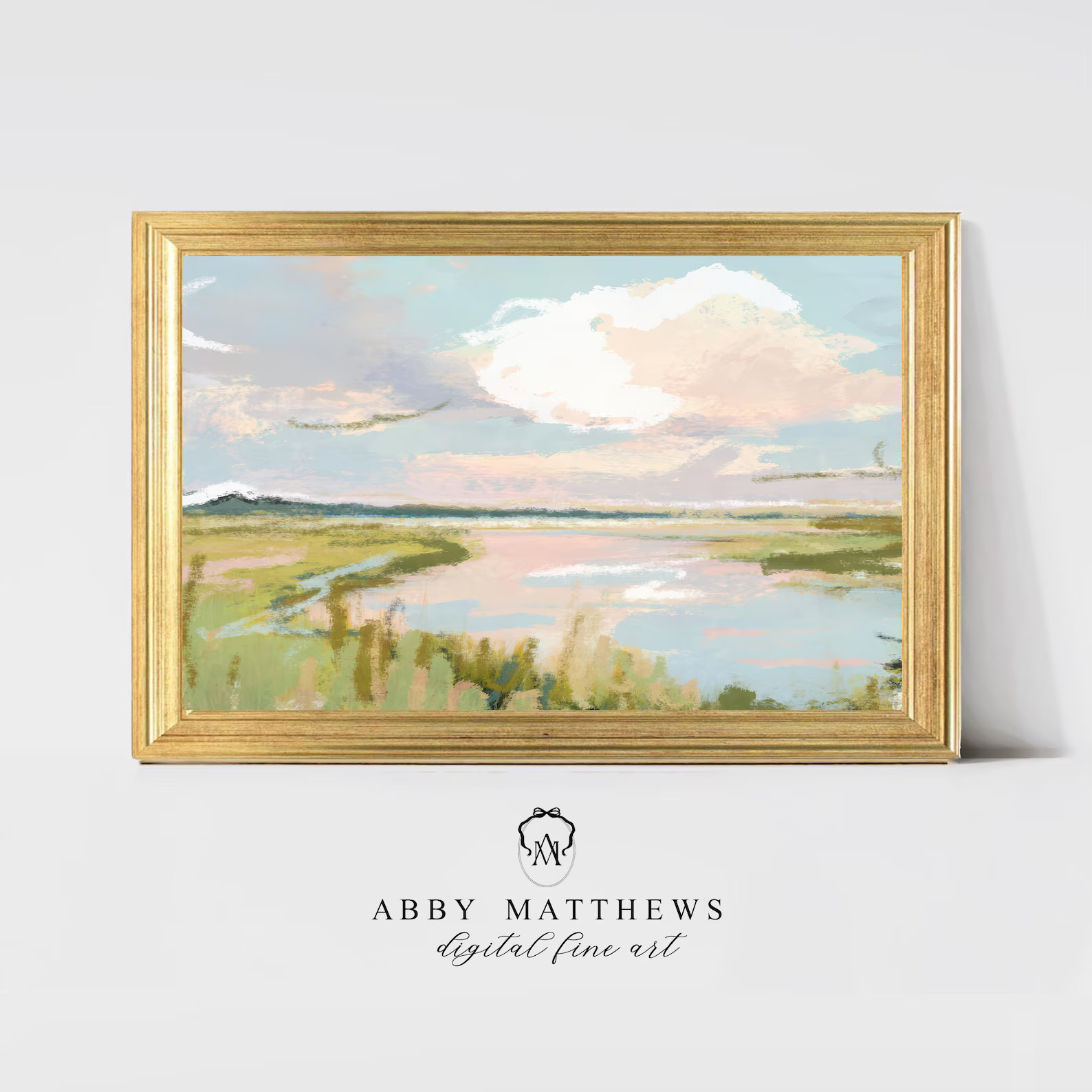 Grandmillenial Wall Decor | Nursery Pastel Landscape Digital Art Print | Lowcountry Marsh Vintage... | Etsy (US)