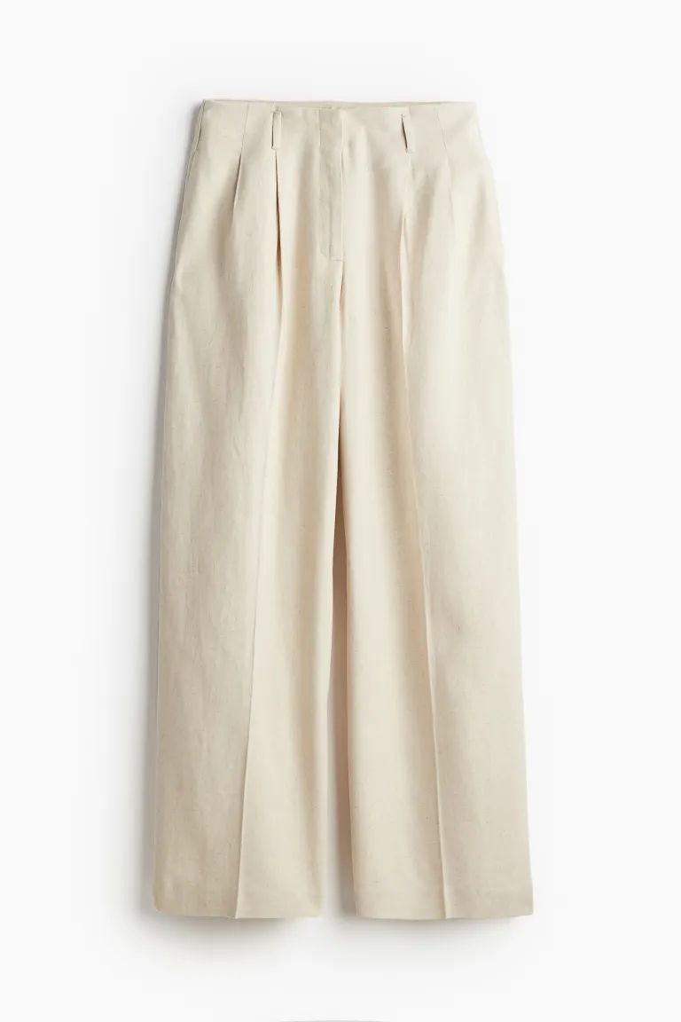 Tailored trousers - Light beige - Ladies | H&M GB | H&M (UK, MY, IN, SG, PH, TW, HK)