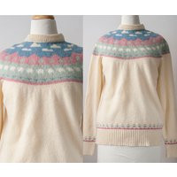 Vintage Fair Isle Sweater Featuring Sheep, Pastel Nordic Knit Wool Pullover | Etsy (CAD)