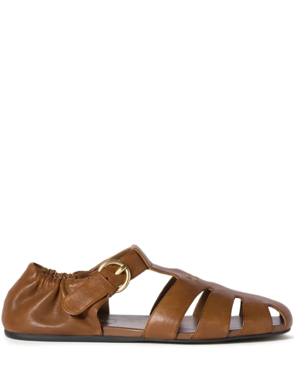 Miu Miu Ruches fisherman's Sandals | Brown | FARFETCH AU | Farfetch Global