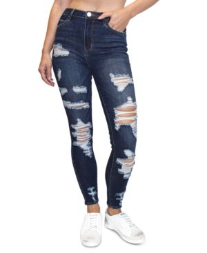 Almost Famous Juniors' Distressed Skinny Jeans | Macys (US)