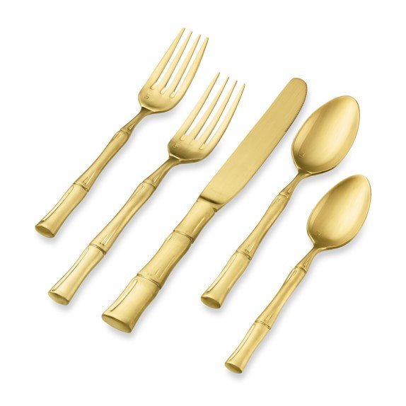 Royal Pacific Brushed Gold 5-Piece Flatware Set | Williams-Sonoma