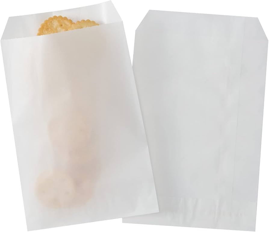 100 Pcs 6x8 Inches Flat Glassine Paper Bags Semi-Transparent for Treat Party Favor | Amazon (US)