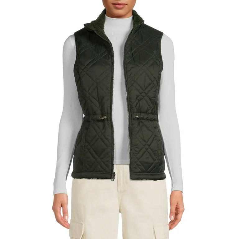 Time and Tru Women's and Plus Reversible Quilted Vest | Walmart (US)