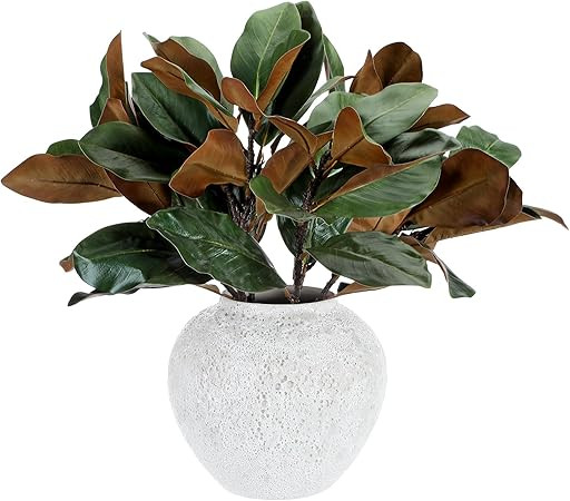 6 Pcs Magnolia Artificial Leaves Branches 3D Magnolia Pick Real Touch Faux Stems Simulation Leave... | Amazon (US)