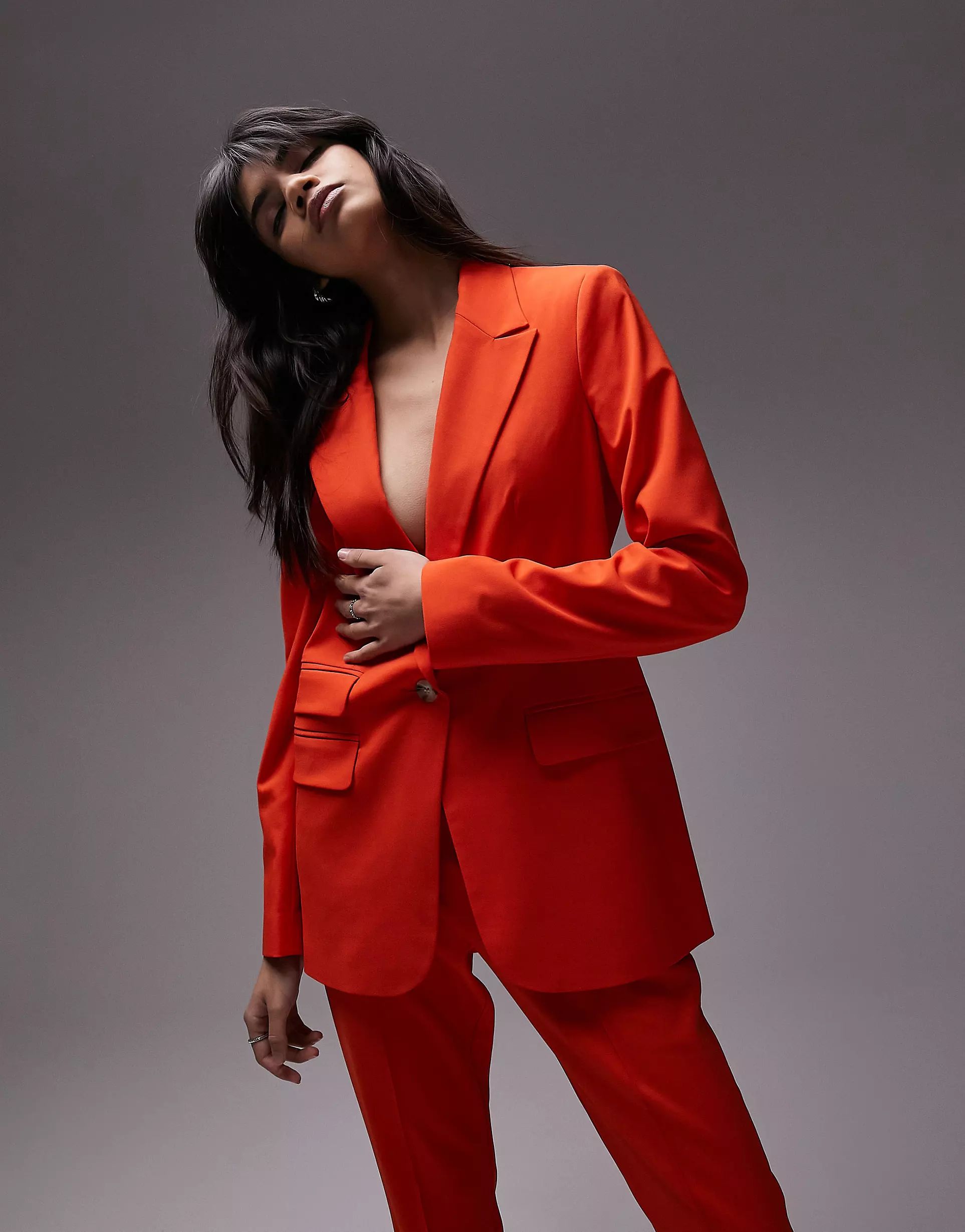 Topshop slim feminine blazer in red - part of a set | ASOS (Global)