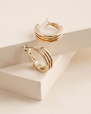 Sleek Gold-Tone Hoop Earrings | Chico's