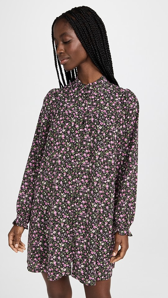 Floral Button Detail Mini Dress | Shopbop