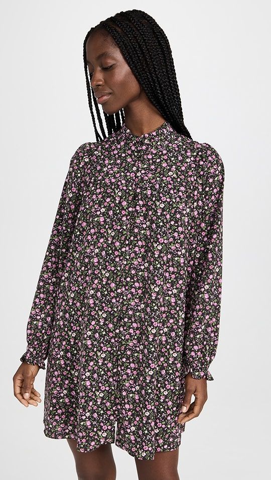 Floral Button Detail Mini Dress | Shopbop