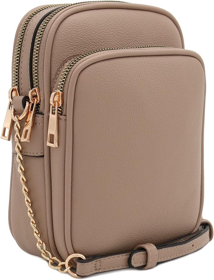 FashionPuzzle Multi Pocket PU Leather Casual Medium Crossbody Bag with Adjustable Strap | Amazon (US)