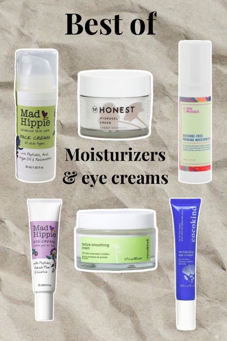 An estheticians favorite moisturizers and eye creams / face facial moisturizers creams eye creams all skin types dry oily acne prone normal dark circles wrinkles lightweight hydrating clean ingredients 

#LTKbeauty #LTKunder50
