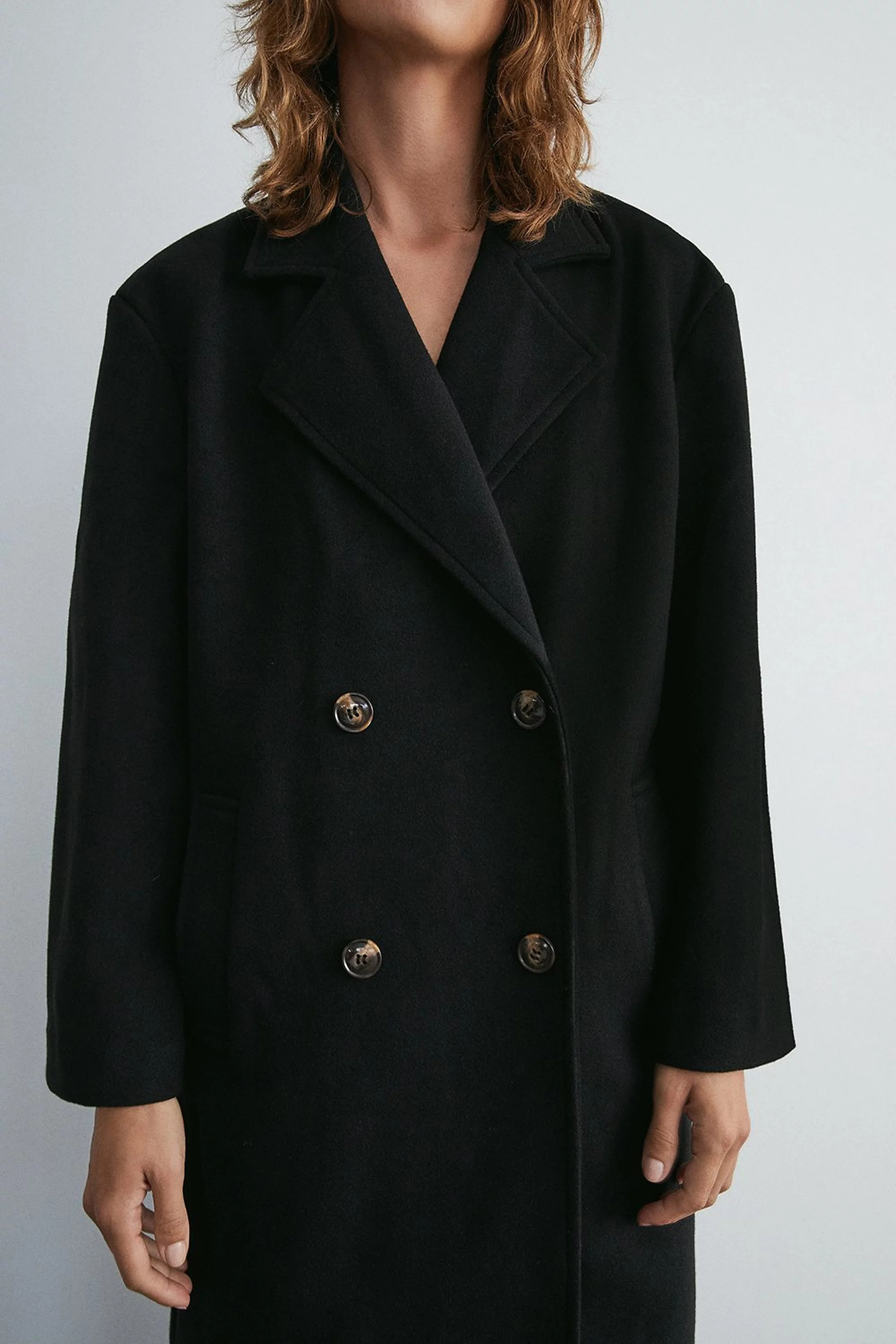 Relaxed Double Breasted Coat | Warehouse UK & IE