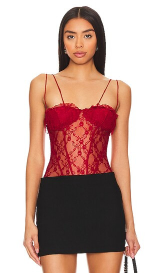 x Intimately FP If You Dare Bodysuit In Cranberry | Revolve Clothing (Global)