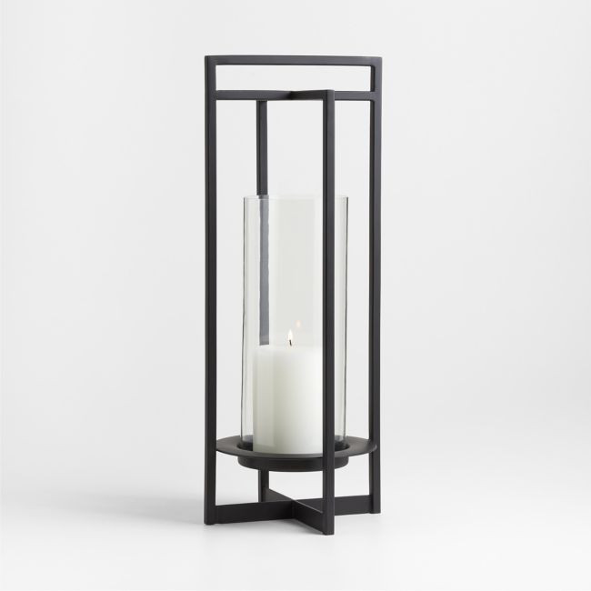 Dune Medium Black Metal Outdoor Lantern 24 | Crate & Barrel