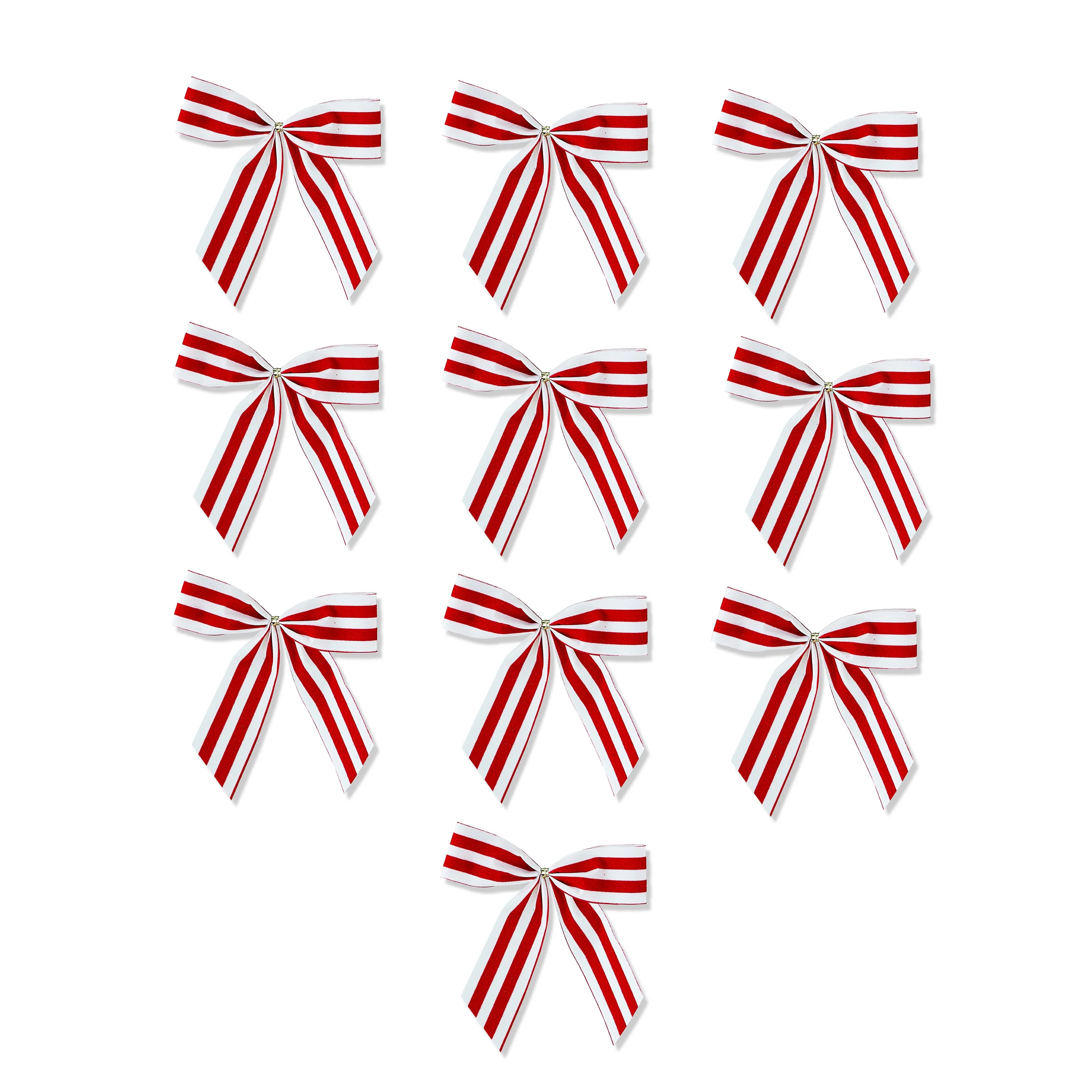 Red Stripe Velvet Christmas Bows, 10 Count, by Holiday Time | Walmart (US)