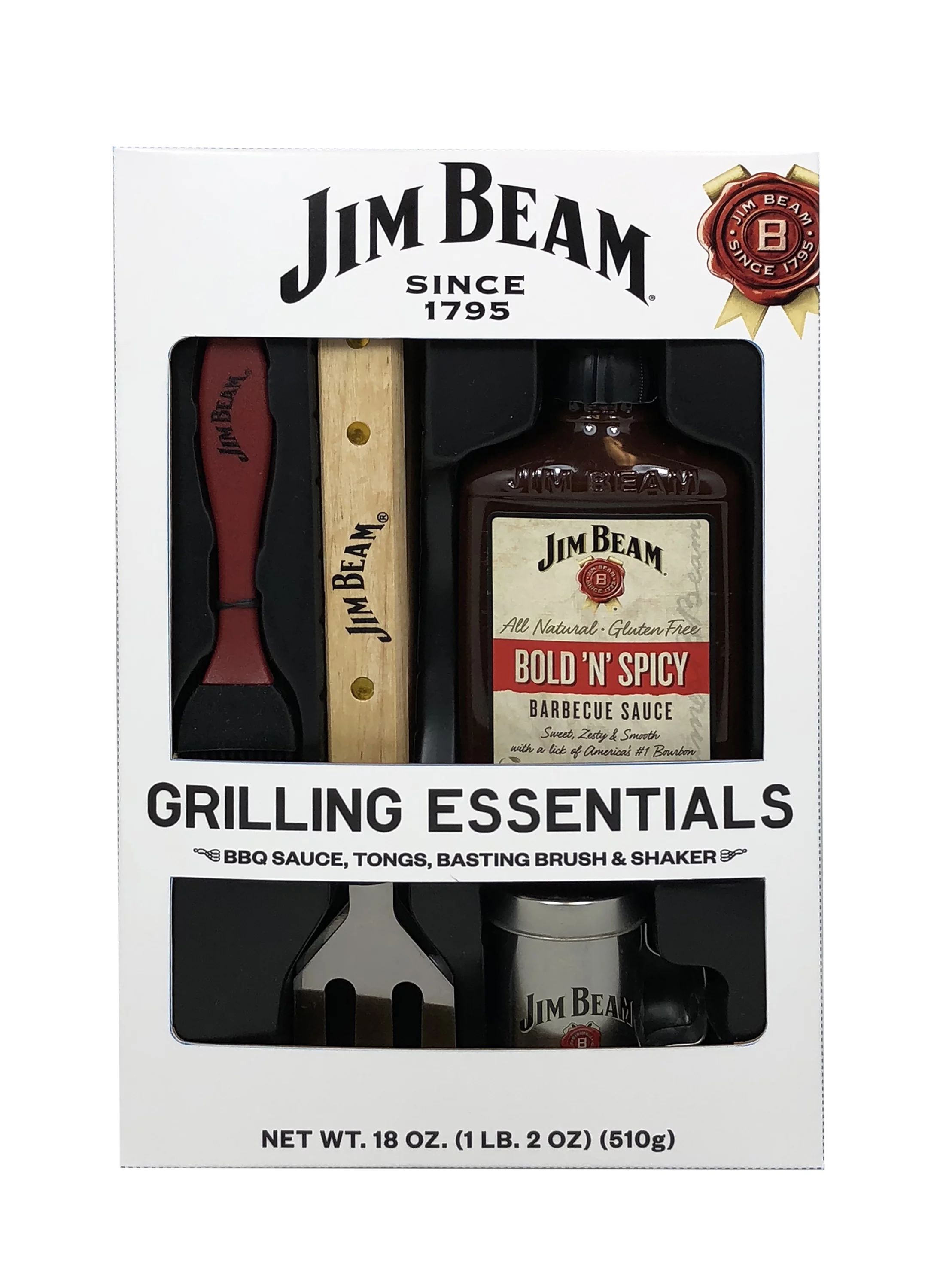 Jim Beam Deluxe BBQ Set with One 18oz Original Flavor Jim Beam BBQ Sauce, One BBQ Tongs, One Sili... | Walmart (US)