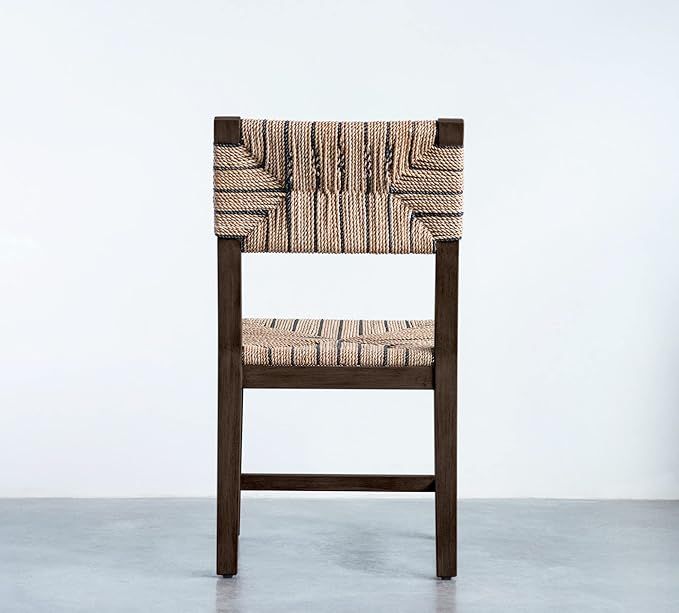 Amazon.com: Creative Co-Op Mango Wood Brown & Black Woven Rope Seat & Back Chair, Brown : Home & ... | Amazon (US)