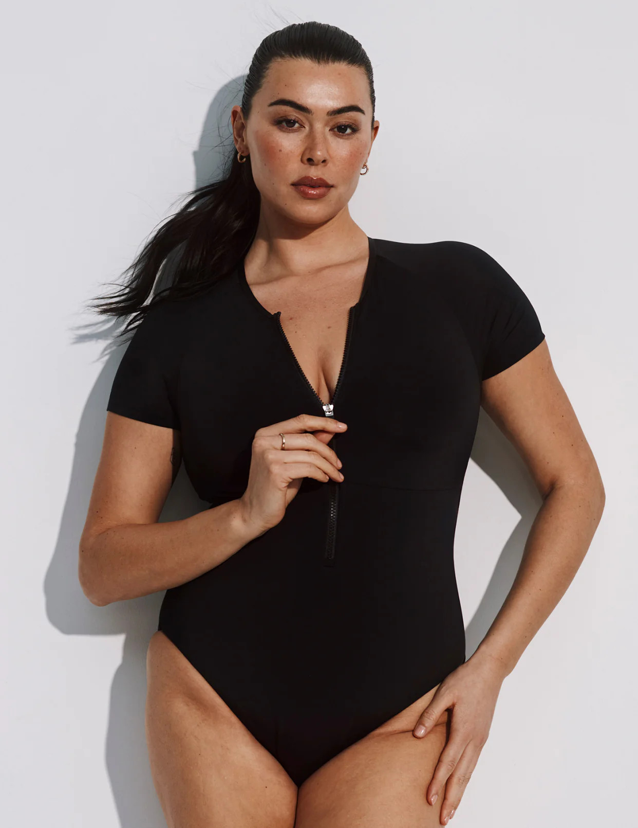Short Sleeve Zip One Piece Swimsuit | Knix